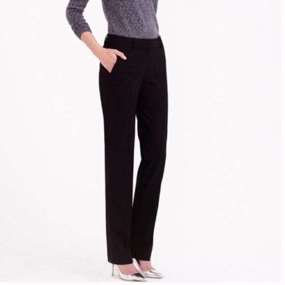 J. Crew Black Tollegno Straight Leg Dress Pants 00 - Picture 1 of 4
